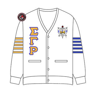 Sigma Gamma Rho Soror Embroidery Women Acrylic Cardigans | SGRho Sorority Embroidered Ladies Custom Style Cardigan <b>Sweater</b> - Product Image 6