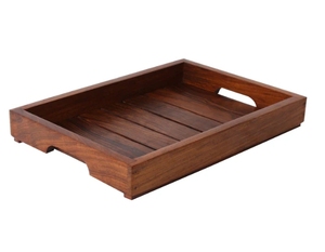 Sheesham Wood 14 Inch Serving Tray Wood with Handles Decorative Serving Tray Platter for Breakfast table Decorative - Product Image 3