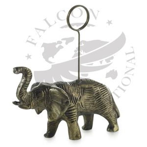 Porte-cartes moderne de luxe fait à la main en aluminium de Chine en forme d'éléphant en métal - Product Image 1