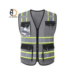 Chaleco de Seguridad Reflectante de Alta Visibilidad con Logotipo Personalizado, Chaleco de Seguridad Ajustable con Múltiples Bolsillos para Motociclistas - Product Image 6