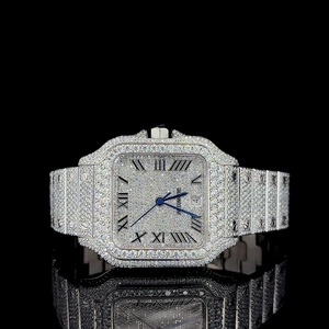 Nueva correa de moda de lujo de acero inoxidable para hombre, reloj de diseño Pindu Iced Out Vvs Moissanite Diamond, relojes mecánicos automáticos - Product Image 1