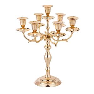 Magnifique candélabre en métal à 5 bras doré pour la décoration de la maison et des fêtes de mariage, centre de table, candélabre de sol - Product Image 4