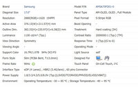 Pantalla AMOLED Samsung AMSA70FD01-0 de 17 Pulgadas, 2880x1620, Amplio Rango de Temperatura, eDP, 1100nits, 90Hz, con Placa Controladora