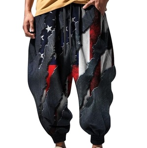 Pantalon large à pattes évasées de dernière génération, 100% polyester, jambe large, droit, ample, taille élastique, respirant, cordon de serrage - Product Image 3