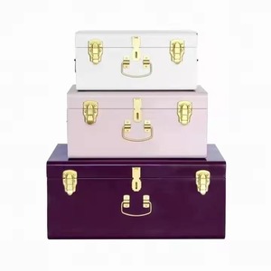 Ensemble de 3 coffres de rangement en métal de différentes couleurs en stock - Product Image 5