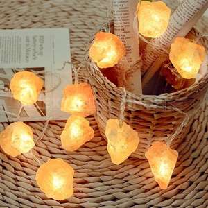 Lámpara de 6 LED con Trozos de Sal del Himalaya Natural para Decoración del Hogar, Iluminación Ambiental Premium, Purificación del Aire y Relajación - Product Image 1