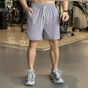 Light Men Gym Shorts Logotipo personalizado Blanco y verde fluorescente Pantalones cortos para correr - Product Image 5