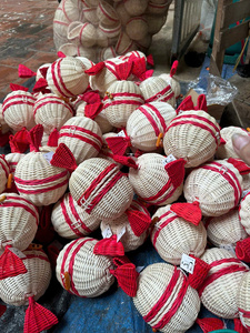 Vente en gros ensemble écologique ornements d'arbre de Noël en rotin osier naturel Boho ferme décoration de vacances décor de Noël suspendu - Product Image 4