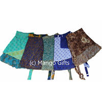 Falda/Vestido de Playa de Chifón de Seda de 2 Capas Estampada Estilo Sari Vintage con Decoración Mágica Envolvente - Venta al por Mayor