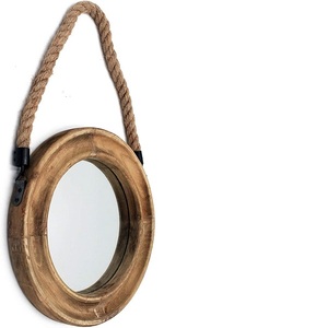 Luxury <b>Wall</b> <b>Mirrors</b> for Home Office Decorative <b>Black</b> Round <b>Mirror</b> with Hanging Chain for Home Bathroom Bedroom Living Room - Product Image 4