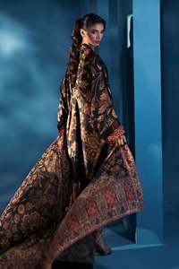 Robe Anarkali traditionnelle en mousseline brodée, embellissement élégant, Lehenga Choli, robe maxi à manches longues pour femmes, tenue de soirée - Product Image 4