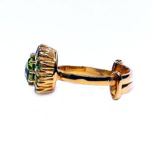 Anillo Vermeil de Plata de Ley 925 de moda para mujer con piedra preciosa peridoto Esmeralda estilo clásico para uso diario - Product Image 5