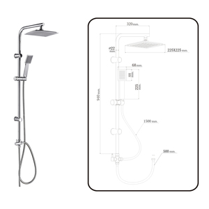Colonna Doccia Universale Completa in Acciaio Inossidabile Quadrata - Product Image 3