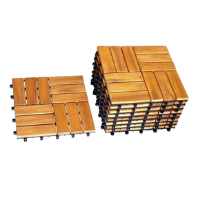 Baldosas de Madera de Acacia, Tarima Compuesta para Terraza y Patio, Baldosas para Interiores y Exteriores, Antirrotura, 12 Listones - Product Image 1
