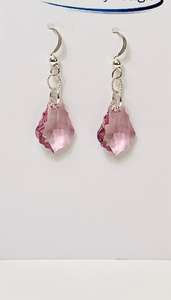 Pendientes de Plata de Ley 925 con Piedra Preciosa de Calcedonia Rosa en Forma de Pirámide de 6 a 9 mm, Forma de Pera, Estilo Vintage, Certificados por IGI, para Compromiso, Boda, Fiesta - Product Image 5