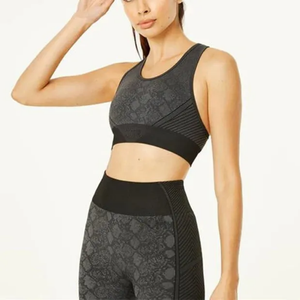 Haute qualité sans couture côtelé femmes Yoga sport soutien-gorge léger respirant Gym Fitness entraînement porter pousser imprimé soutiens-gorge pour - Product Image 6