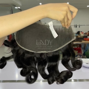 High Quality Raw Hair Black Bouncy Color Bundles With Frontal and Bundles to Make <b>Wigs</b> - Product Image 6