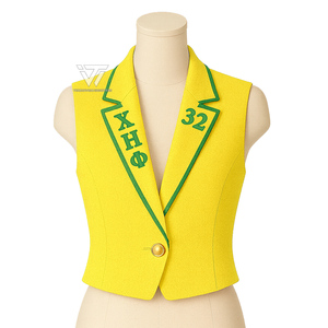 Gilet de bureau recadré formel brodé de vêtements de sororité grec Chi Eta Phi | Vêtements d'affaires élégants - Product Image 1