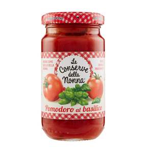 Conserve Della Nonna 190 g X 12 Unidades Envasadas en Italia, Salsa de Tomate y Albahaca de Primera Calidad - Product Image 1
