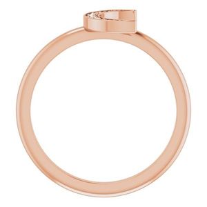 Stuller Gold-Plated 14K Rose Gold Crescent <b>Ring</b> Stackable Eternity Trendy Geometric Number Diamond Religious Claw Gift for Any - Product Image 2