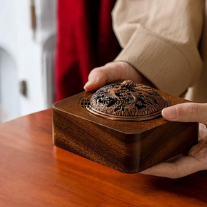 Tradebyd Premium Quality Elegant Wooden Bakhoor Burner Handmade Arabic <b>Incense</b> <b>Holder</b> for Meditation Decor All-Season Use - Product Image 3