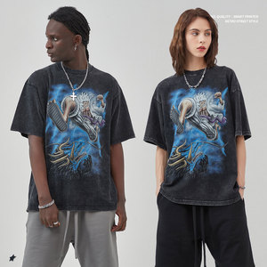 Tshirt uni surdimensionné en coton de haute qualité pour hommes, imprimé vierge, logo personnalisé - Product Image 5