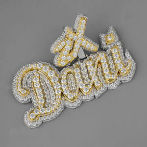 Pendentif à breloque Hip Hop pour homme en argent sterling 925 fait à la main personnalisé Moissanite glacée 4ct Brilliant Cut VVS Clarity Gift - Product Image 1