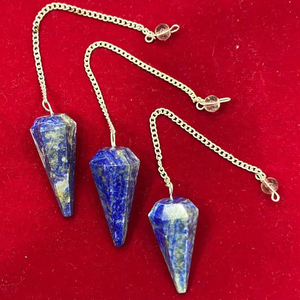 Thanh lịch Lapis Lazuli pha lê con lắc mặt nón đánh bóng cho cảm xạ tinh thần hướng dẫn bói toán tình yêu chữa bệnh-bán buôn - Product Image 4