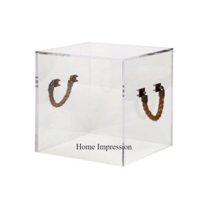 Boîte à invitations de mariage personnalisée en acrylique transparent avec cadre en métal plaqué or de qualité supérieure, personnalisable, prix impressionnant en Inde - Product Image 4