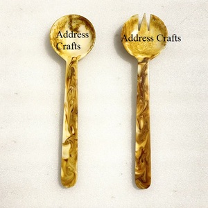 ชุดเสิร์ฟสลัดทำจากเรซินมือเทใส่สลัดสลัดจานเสิร์ฟสลัดช้อนส้อมช้อนชุดของขวัญขึ้นบ้านใหม่ - Product Image 5