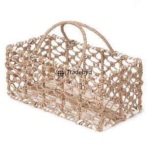 Organizador de almacenamiento tejido a mano de cestas de ratán Premium Tradebyd para casas de campo - Product Image 4