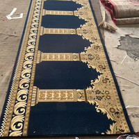 Tapis de prière musulman de luxe imprimé 3D rouge, à poils coupés, à poils longs, extra épais, personnalisé, doux, Wilton, en rouleau