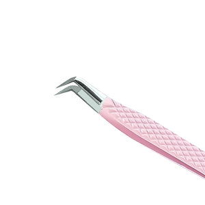 Pince à épiler à pointe de fibre de haute qualité Extension de cils de volume de grappe à 90 degrés pince à cils en acier inoxydable pour l'extension de cils - Product Image 5