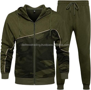 2025 deux pièces Slim Fit hommes survêtements à capuche fermeture éclair pantalon ensemble 100% coton lourd 550 GSM vente en gros pour la saison d'hiver - Product Image 1