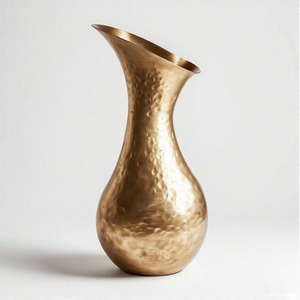 EchoVerge recipiente texturizado opulento gracia alto bronce acabado diseñador jarrón de Metal exquisito acento hecho a mano para la decoración del hogar - Product Image 4