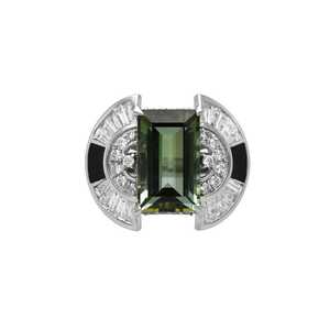 Bague élégante en argent sterling avec tourmaline, cadeau de fiançailles de luxe, bijoux fins, pierre de couleur douce, conçue pour des moments spéciaux - Product Image 3