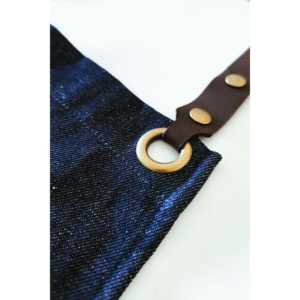 Tablier de barbecue réutilisable pour enfants Detroit Cowboy en denim durable brodé PE PU pour le nettoyage, la peinture, les mariages et Noël - Product Image 3