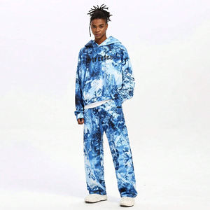 Custom Fashion Sublimation Hooded Casual <b>Polyester</b> Fleece Sweatsuit OEM Factory Private Label Trendy Streetwear Quick Dry Soft - Product Image 1