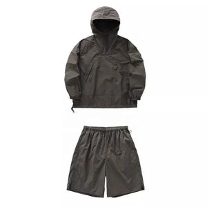 Wholesale <b>Men's</b> Polyester Breathable Summer <b>Short</b> Set Custom Color Custom Logo Jogging Wear <b>Zip</b>-Up Two Piece Windbreaker <b>Shorts</b> - Product Image 2