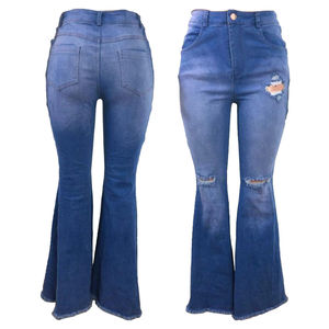 Pantalones vaqueros desgastados para mujer de nuevo estilo, pantalones pitillo de cintura media con decoración de botones, pantalones de camionero GF informales de talla grande - Product Image 1