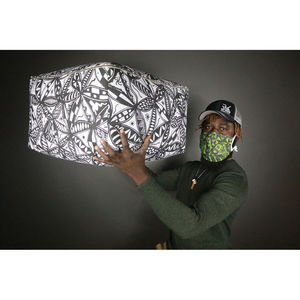 Orisun Pouf moderno marocchino bohémien cotone e bambù juta Pouf decorativo per soggiorno - Product Image 6