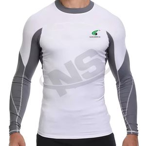 Customized Long Sleeve <b>Rash</b> <b>Guard</b> For <b>Men</b> Athletic Compression Wear Quick Dry Fitness Top With Jiu Jitsu Kimono Design - Product Image 1