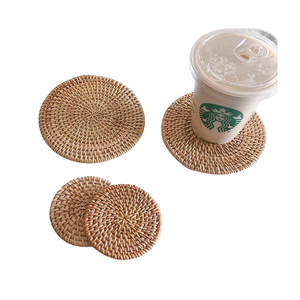 Posavasos de concha de vid asiática, tapete de taza de té de ratán tejido a mano, Protector resistente al calor de mesa, accesorio de decoración del hogar - Product Image 1