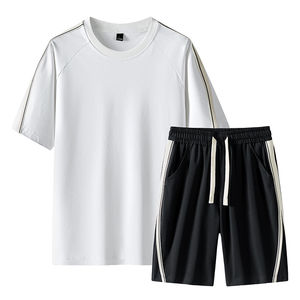 Ropa deportiva informal de verano para hombre, conjunto deportivo de 2 piezas, conjunto deportivo de moda para hombre, ropa deportiva de algodón ligera - Product Image 3