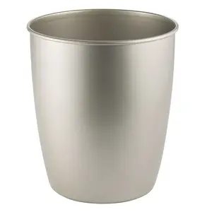 Einfaches Design Stahl runder Behälter für Papierkorb Büro Ecke Mülleimer Abfall Sammel topf
