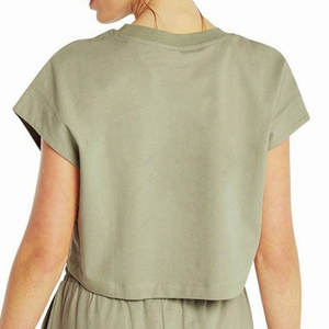 Top corto de verano gran oferta verano cómodo Color puro de alta calidad Sexy Crop Tops manga corta - Product Image 4