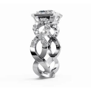 Anillo de Diamantes de Diseño Radiante y Lujoso, 1.397 Ct, Cultivado en Laboratorio, Oro de 9 KT, 14 KT, 18 KT, Proveedor Mayorista OEM - Product Image 2