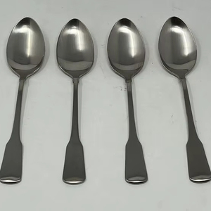 Ensemble exclusif de 4 cuillères en métal, design incroyable, couverts en acier inoxydable miroir, provenance Inde - Product Image 1