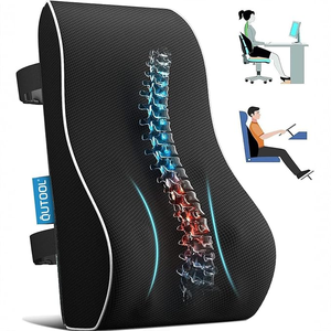 (T&D) OUTOOL Cojín de Soporte Lumbar de Malla Negra para Silla de Oficina y Asiento de Coche, Soporte para Alineación de la Columna Vertebral - Product Image 3