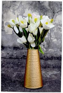 Handcrafted Hammered Metal Flower <b>Vase</b> <b>Unique</b> Texture, Elegant Design Perfect for Fresh or Faux Blooms, - Product Image 4